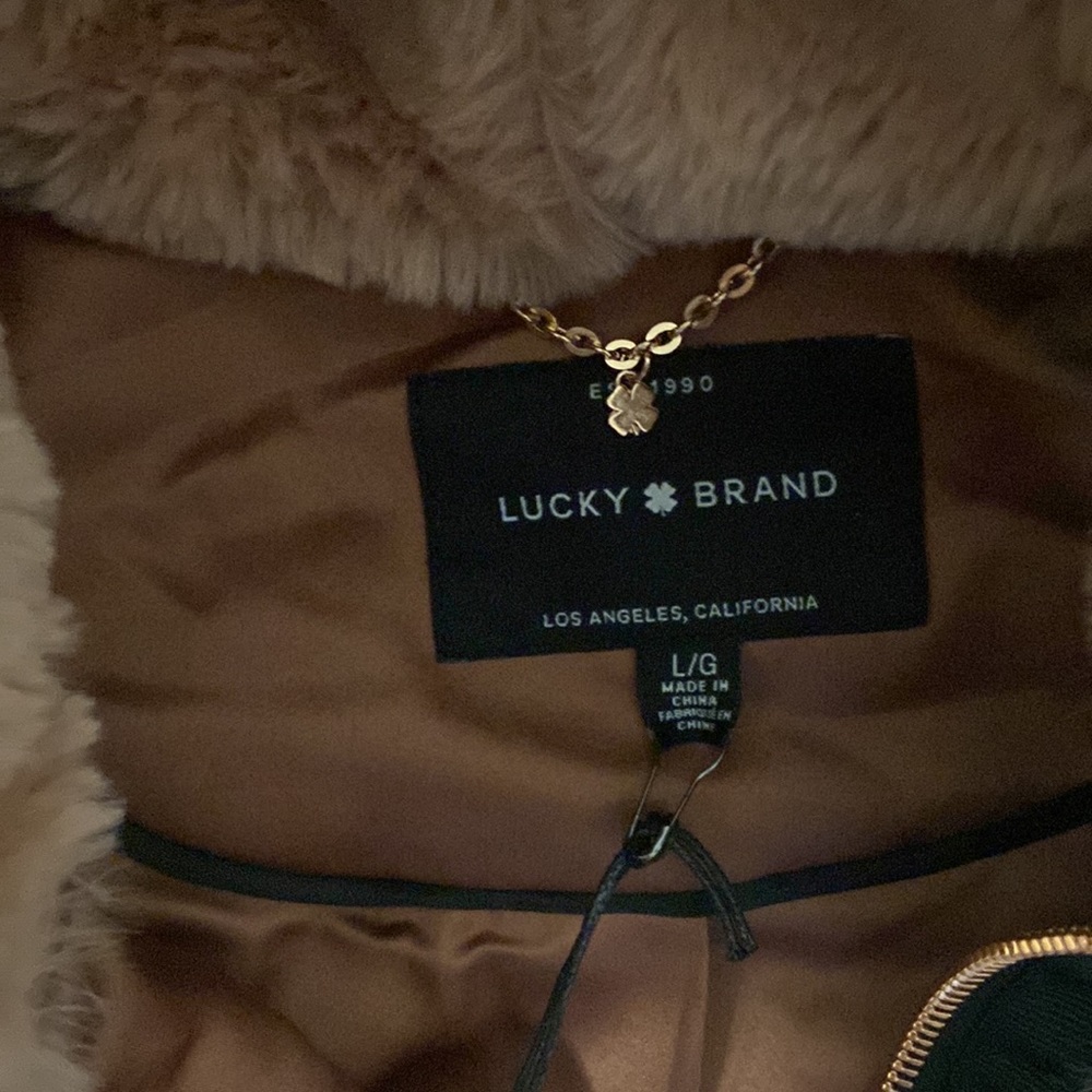 Gorgeous/Cozy Lucky Brand Faux Fur Jacket, Dusty Rose, Size Large - Picture 3 of 15